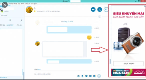 Quảng cáo banner trên skype 